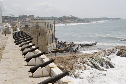Historical forts along the coastline of Ghana